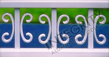 White Aluminum Fencing With Butterfly Scrolls on Vertical Pickets