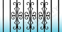 Black Aluminum Fencing With Estate Scrolls On Vertical Pickets
