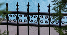 Valencia Aluminum Pool Fencing With Historic Fleur de Lis Finials and Butterfly Scrolls