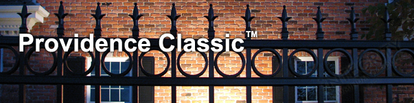 Providence Ornamental Residential Fence With Historic Fleur de Lis Finials and Decorative Circles
